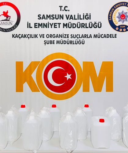 Samsun'da 90 litre etil alkol ele geçirildi