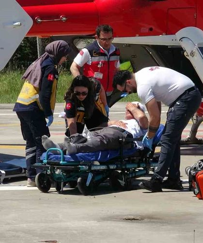Kalp krizinde zamana karşı yarış: Hasta, ambulans helikopterle Samsun'a sevk edildi