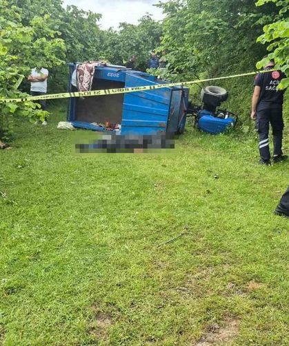 Ordu'da devrilen patpatın altında kalan sürücü öldü