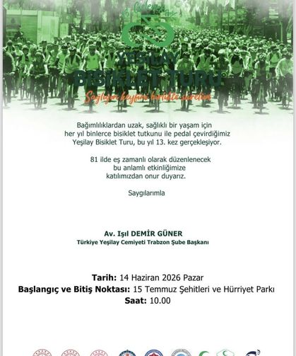 Yeşilay Bisiklet Turu İçin QR Kodlu Kayıt Süreci Başladı