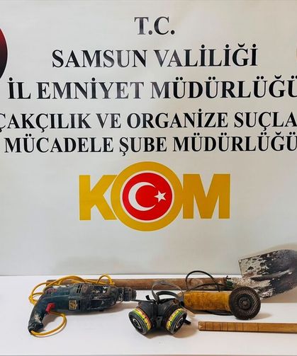 Binada çukur kazarak define arayan 4 şüpheli yakalandı