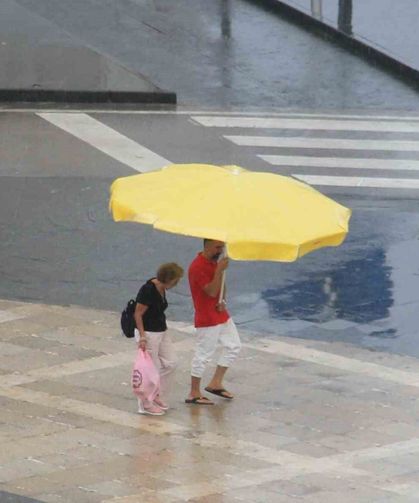 Samsun'da sağanak yağış manzaraları
