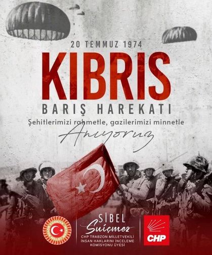 Suiçmez’den Kıbrıs Barış Harekatı’nın 52. Yılında Mesaj