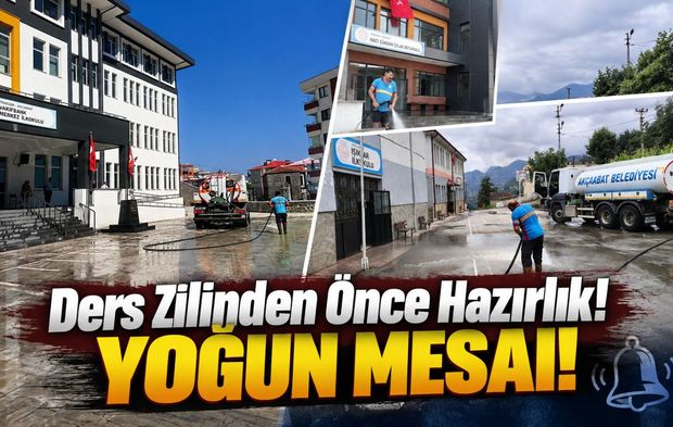 Akçaabat'ta okullar açılmadan temizlik seferberliği başladı
