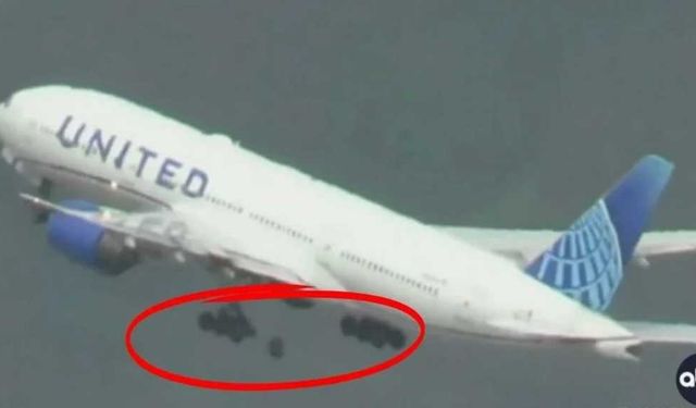 United Airlines Uçağının Tekerlekleri Kalkış Sırasında Düştü!