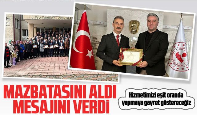 Trabzon’un Şalpazarı ilçe belediye başkanı Refik Kurukız üçüncü dönem için mazbatasını aldı, mesaj verdi