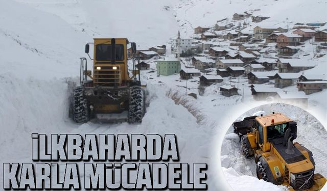 Bayburt- Trabzon arasında ilkbaharda karla mücadele