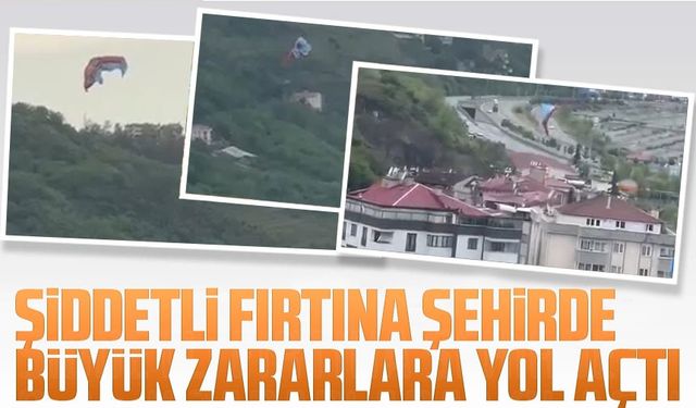 Şiddetli Fırtına Şehirde Büyük Zararlara Yol Açtı, Trabzonspor Bayrağı Metrelerce Havaya Uçtu