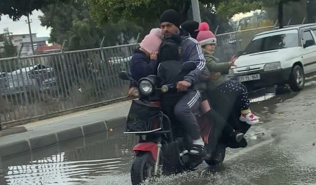 Adana'da 6 kişilik ailenin motosiklet yolculuğu