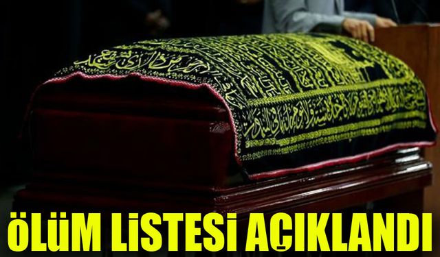 Trabzon’da Bugün 15 Kişi Vefat Etti; İşte Tam Liste