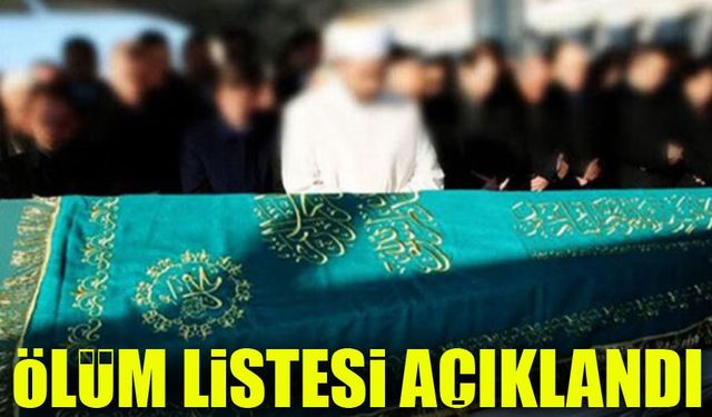 Trabzon’da Bugün 14 Kişi Vefat Etti – İşte Tam Liste