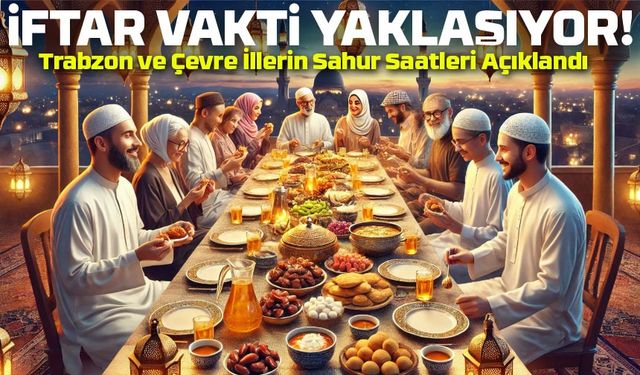 Trabzon ve Çevre İller İçin İftar ve Sahur Saatleri