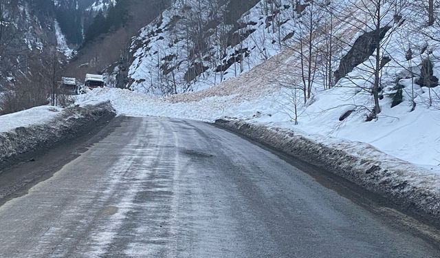 Trabzon-Bayburt Karayolunda Çığ