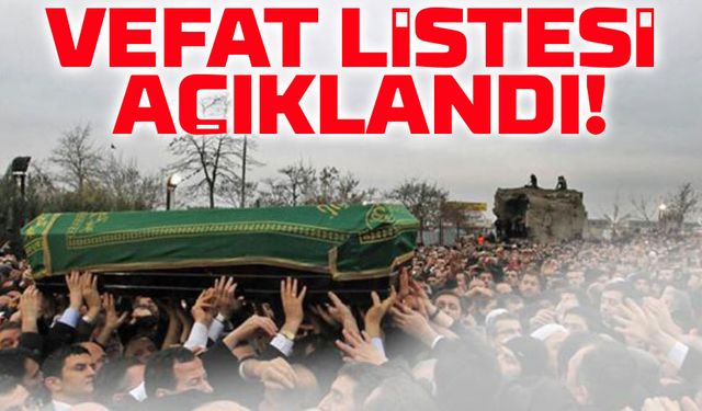 Trabzon’da Bugün 23 Kişi Vefat Etti! Tam Liste Açıklandı