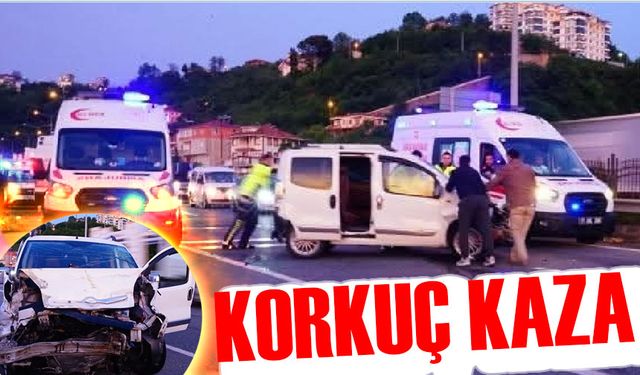 Araklı Tünel Çıkışında Korkutan Kaza! İkisi Çocuk 3 Kişi Yaralandı