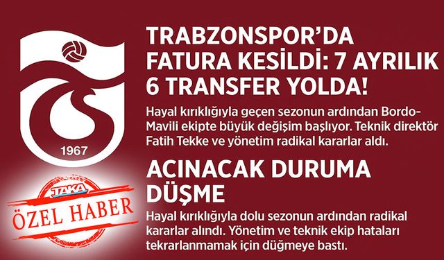 Trabzonspor’da Fatura Kesildi: 7 Ayrılık, 6 Transfer Yolda!