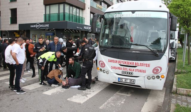 Samsun’da halk otobüsünün çarptığı yaya yaralandı