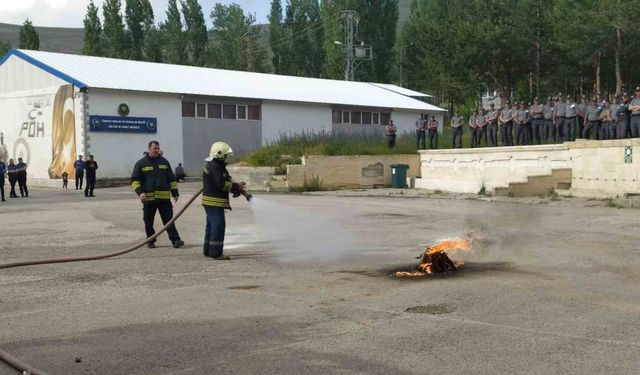 Bayburt POMEM’de yangın tatbikatı