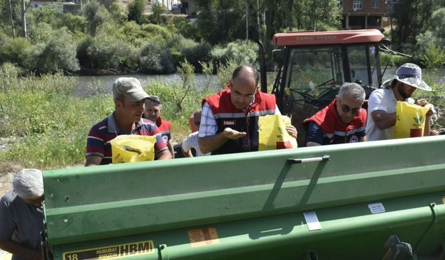 Aslandede köyünde 158 dekar alanda suni mera oluşturuldu
