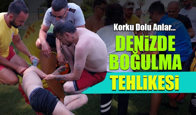Denizde Boğulma Tehlikesi! Babası Kurtardı...