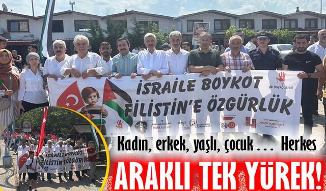 Araklı’da Filistin İçin Tek Yürek! Binlerce Kişi Zulme Karşı Yürüdü