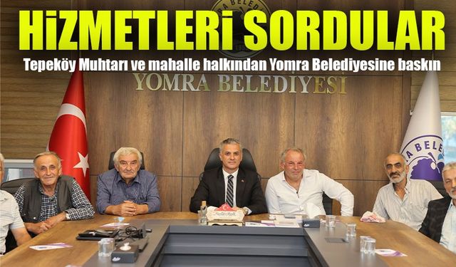 Tepeköy Muhtarı ve mahalleli Yomra Belediyesi'ne baskın gibi ziyaret!