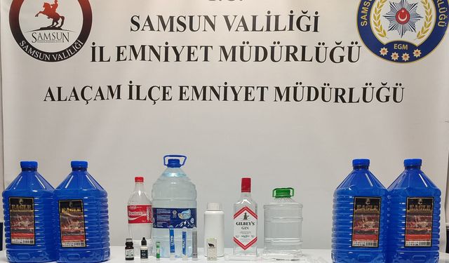 Samsun'da sahte içki operasyonunda 1 zanlı yakalandı