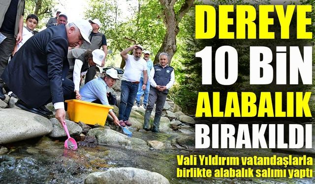 Trabzon Valisi Aziz Yıldırım vatandaşlarla birlikte Çaykara’da alabalık salımı yaptı