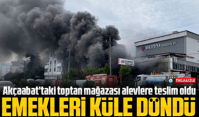 Akçaabat’ta Gece Yarısı Korkutan Yangın: Toptan Satış Mağazası Küle Döndü