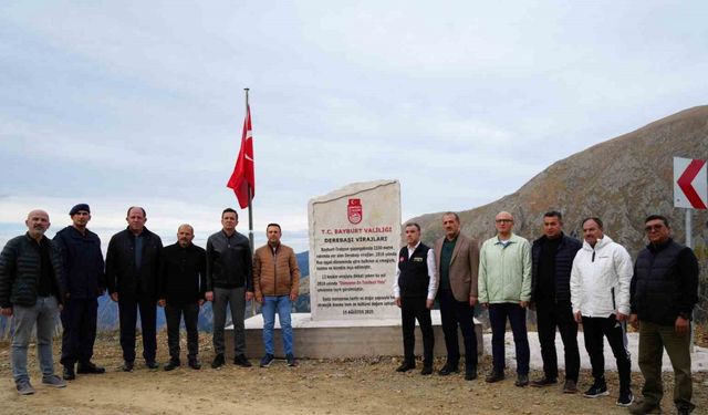 Derebaşı Virajları’na Bayburt’tan künye taşı dikildi