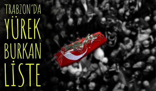 Trabzon’da Bugün 20 Cenaze Töreni Düzenlenecek ; İşte Tam Liste