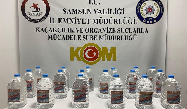 Samsun'da 90 litre etil alkol ele geçirildi