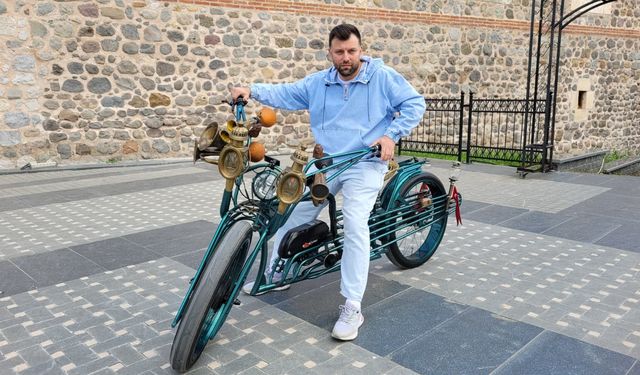 Samsunlu esnaf eski parçaları kullanarak elektrikli bisiklet yaptı