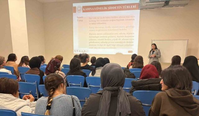 Bayburt’ta üniversite öğrencilerine kadına yönelik şiddetle mücadele semineri verildi