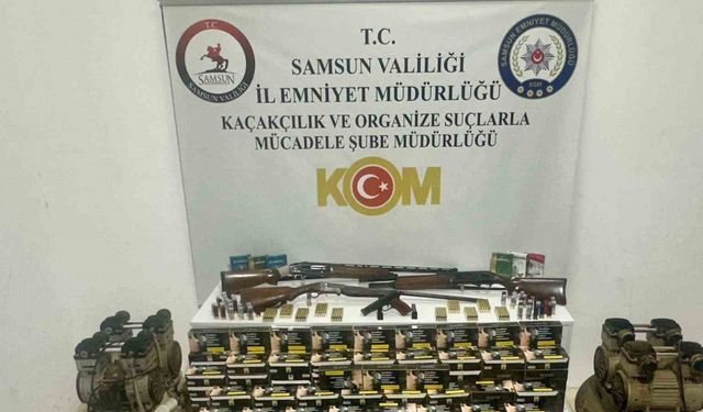 Samsun’da kaçak tütün mamülleri ve silah operasyonu: 1 gözaltı