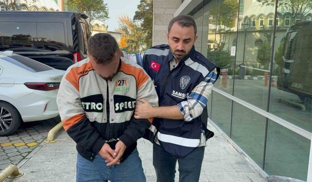 Samsun’da uyuşturucu hapla yakalanan şahıs adliyeye sevk edildi