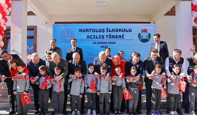 Rize’de Modern Eğitim Yatırımı: Kurtuluş İlkokulu Yenilenen Binasıyla Törenle Açıldı