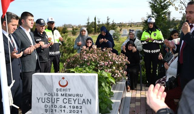 Trabzon Akçaabat’ta görevi sırasında şehit olan polis şehadet yıl dönümünde unutulmadı