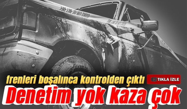 Bayburt’tan Trabzon’a ilerleyen tonajlı TIR, frenleri boşalınca kontrolden çıktı