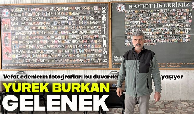 Trabzon’da yürek burkan gelenek: Vefat edenlerin fotoğrafları bu duvarda yaşıyor