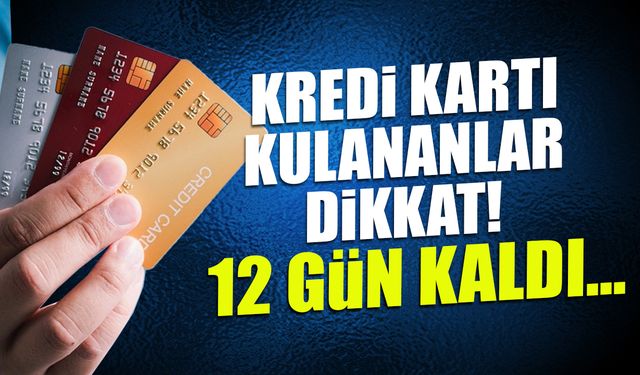 Kredi Kartı Kullananlar Dikkat! 12 Gün Kaldı...