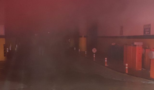 Rize kent meydanındaki otoparkta yangın paniği