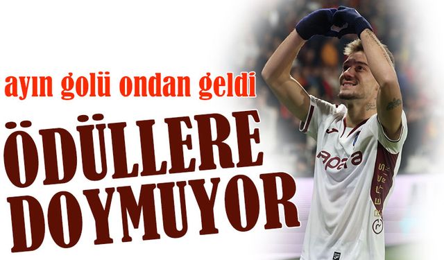 Trabzonspor’un Arnavut futbolcusu Ernest Muçi’nin Göztepe maçında attığı gol ödüle layık görüldü