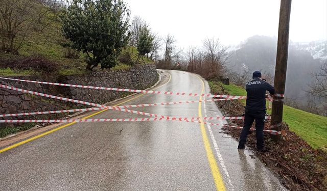 Ordu'da İkizce-Çaybaşı bağlantı yolu heyelan nedeniyle ulaşıma kapandı