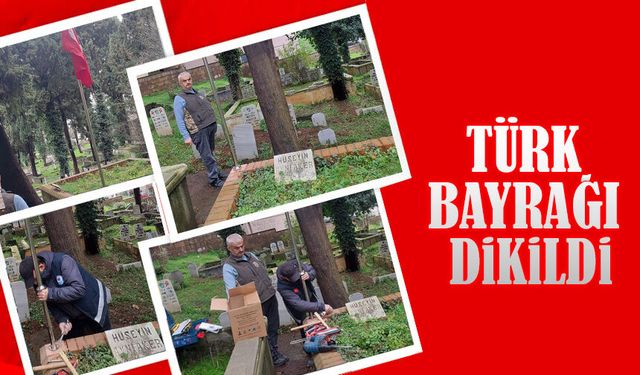 Toklu Mezarlığı’nda Vefa! Gazi Hüseyin Avni Aker’in Kabrine Türk Bayrağı Dikildi