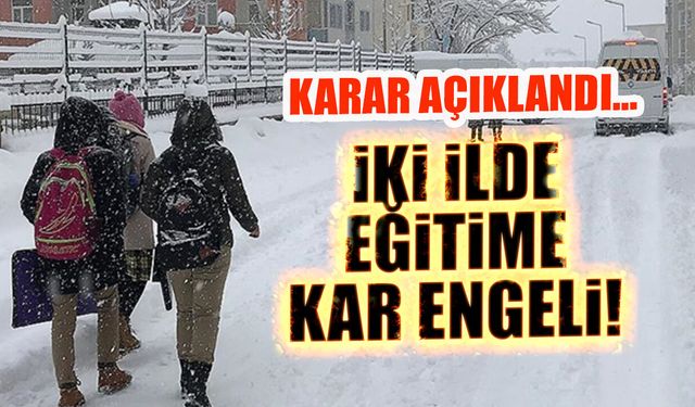 İki İlde Eğitime Kar Engeli! O İlçelerde Okullar Açılmayacak