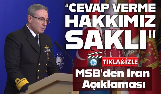 MSB’den İran’dan Ateşlenen Balistik Mühimmat Hakkında Kritik Açıklama