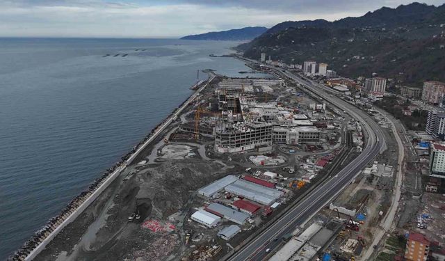 Rize Şehir Hastanesi inşaatı hızla devam ediyor