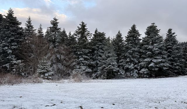 Samsun'da nisan ayında yağan kar doğayı beyaza bürüdü