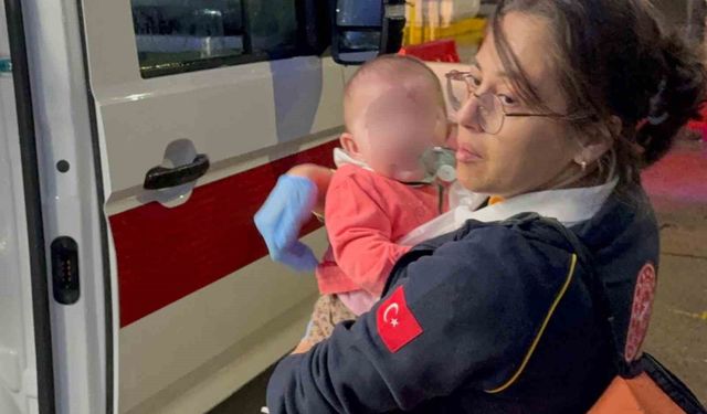 Ev yangını: Anne ve 6 aylık bebeği hastanelik oldu